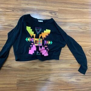 Colorful Aztec tribal Print Forever 21 Crewneck sweatshirt multicolorl
